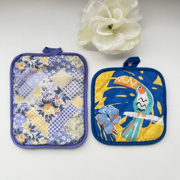Vintage  Set Of 2 Pot Holder Oven Mitt - Picture 1 of 8